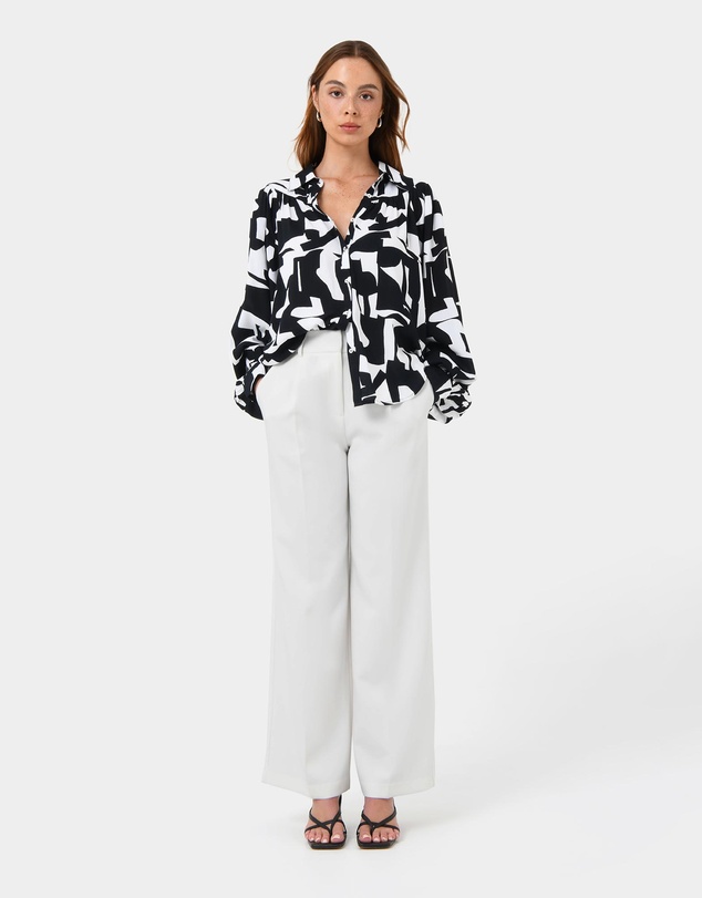 Forcast - Anella Monochrome Print Blouse