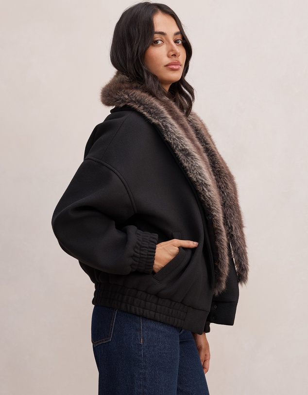 Forever New - Megan Faux Fur Collared Jacket
