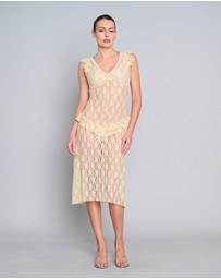 Love and Nostalgia - Summer Love Lace Midi Dress - Lemon Yellow