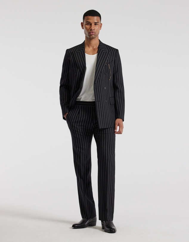 Calibre - Pinstripe Double-Breasted Jacket Black