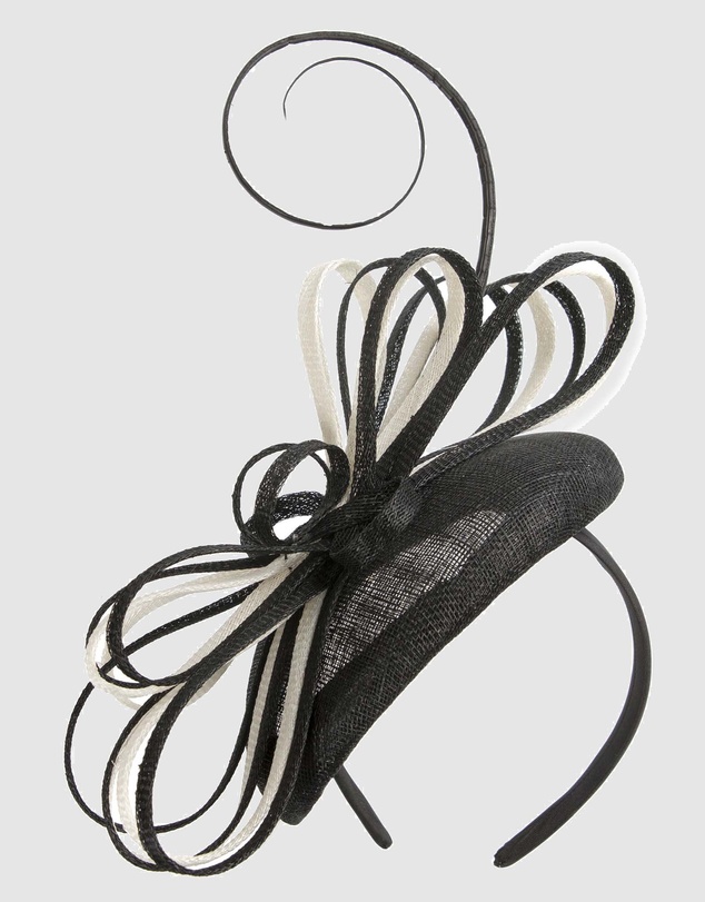 Max Alexander - Pillbox Black Cream Pillbox Fascinator