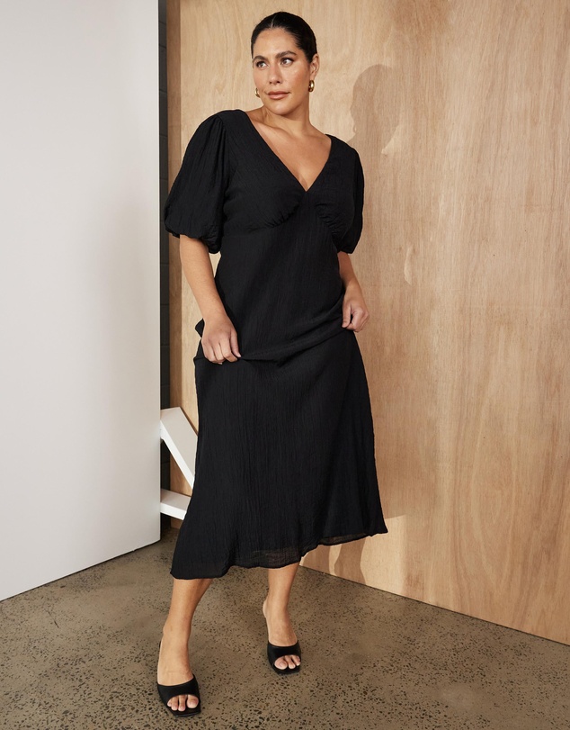 Atmos&Here Curvy - Evelynn Textured Midi Dress