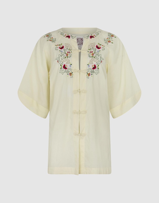 KINGA CSILLA - Reka Embroidered Berry Shirt
