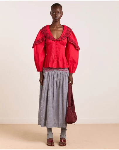 Damson Madder - Layla Godet Midi Skirt