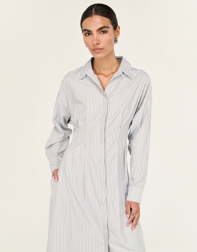 Staple the Label - Muse Stripe Midi Shirt Dress