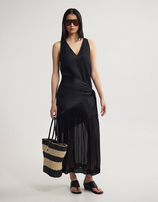 Oxford - Fenna Linen And Georgette Dress
