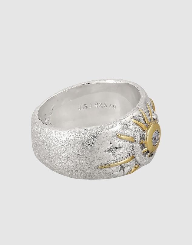 Kuzzoi - ICONIC EXCLUSIVE - Sun and Moon Bi-Color Ring in 925 Sterling Silver