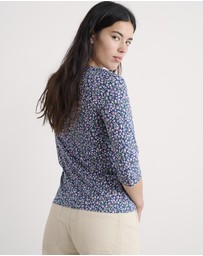 Seasalt - Seasalt Cornwall Purple Easel 3/4 Sleeve Top Jersey