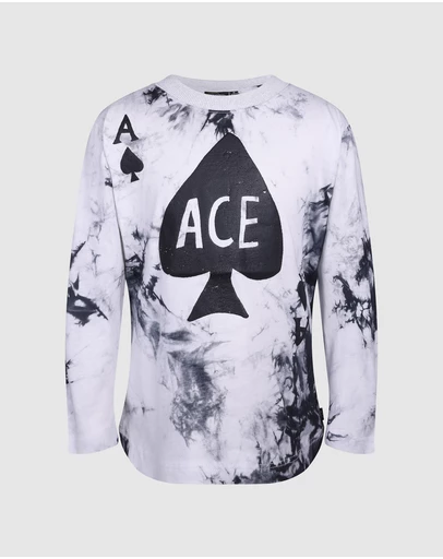 Rock Your Kid - Ace Spade Long Sleeve Tie Dye T-Shirt