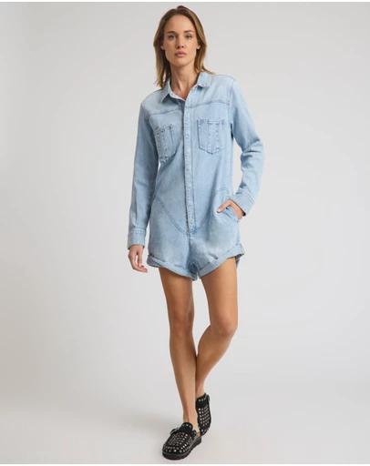ONE TEASPOON - Prophecy Denim Jumpsuit - Blue Latte