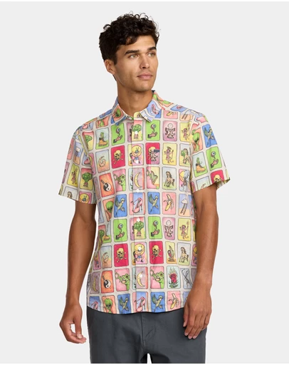 RVCA - Mens KSl Tarjeta Short Sleeve Shirt