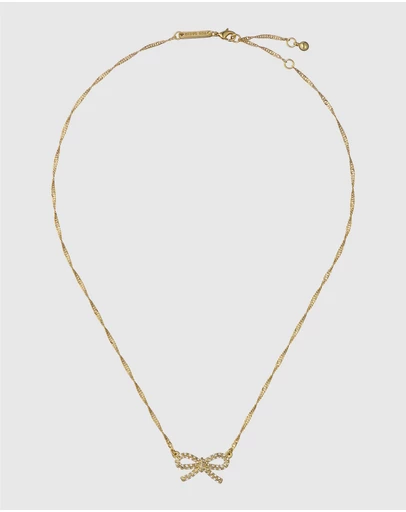 Ted Baker - RIBAH: Crystal Ribbon Bow Pendant Necklace