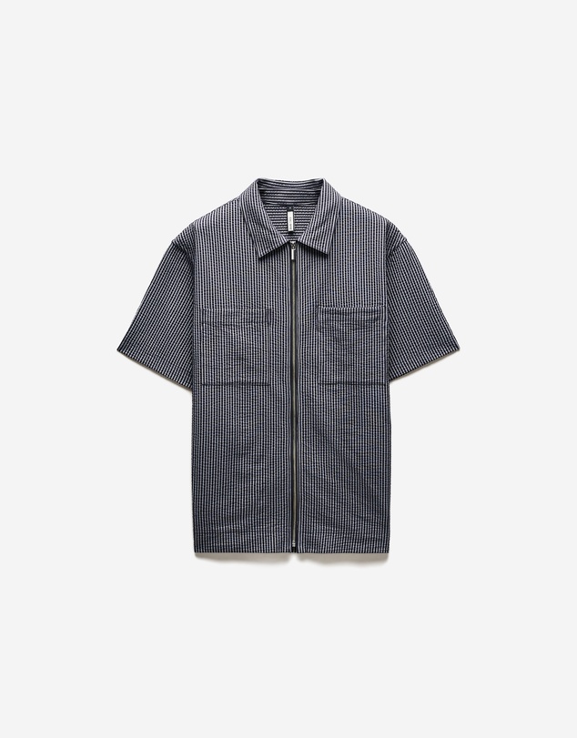 Calibre - Stripe Zip Through Shirt Navy