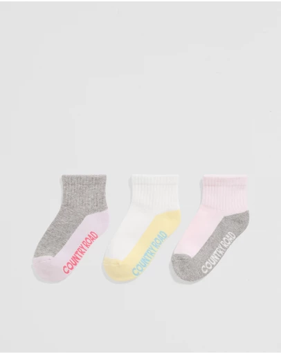 Country Road - Quarter Crew Sock Pack Of 3