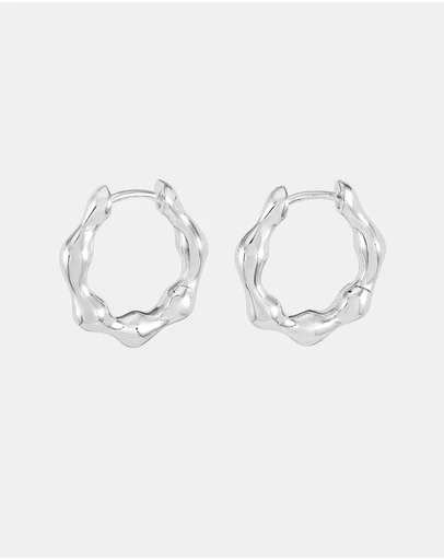 Dower & Hall - Women's Waterfall Hinged Huggie Hoops in Sterling Silver