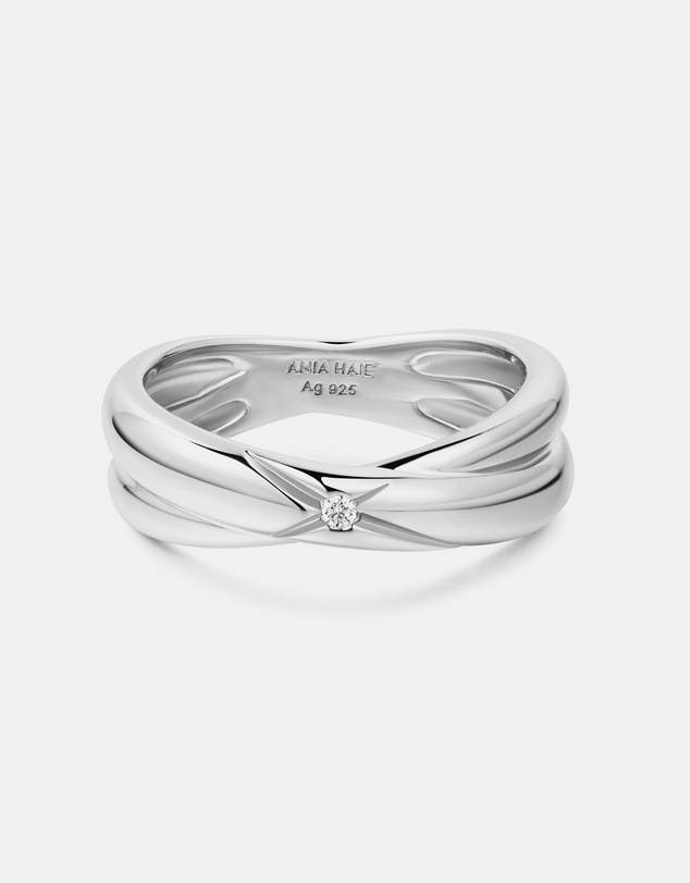 Ania Haie - Ania Haie Silver Cross Double Ring