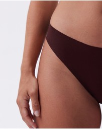 Bras N Things - Smooth Comfort Cotton Brazilian Knicker-Dark Brown