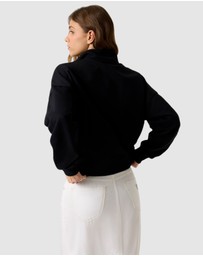 GUESS Jeans - GUESS JEANS Oversized Half Zip Sweatshirt