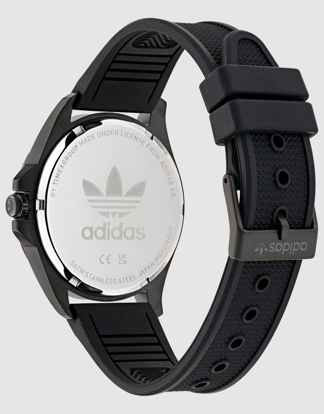adidas Originals - Originals Iconic One 40mm IP Black Steel Silicone Watch