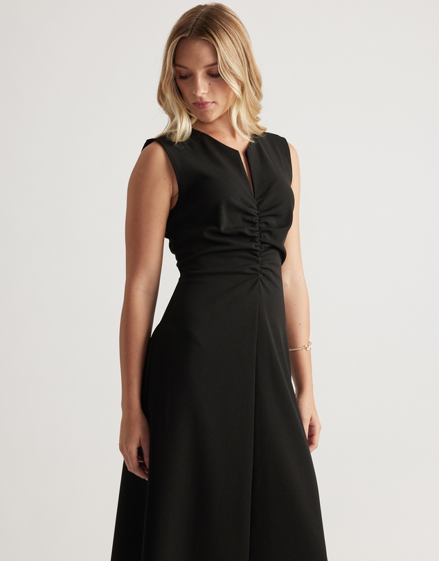 Decjuba - Rachel Ruched Front Midi Dress