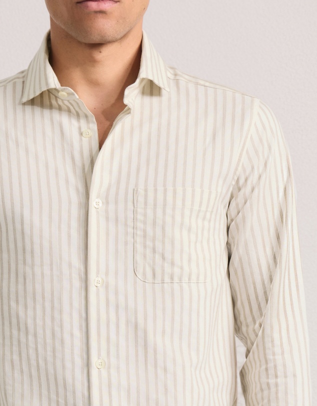 Frescobol Carioca - Emilio Cotton Till Dobby Stripe LS Shirt