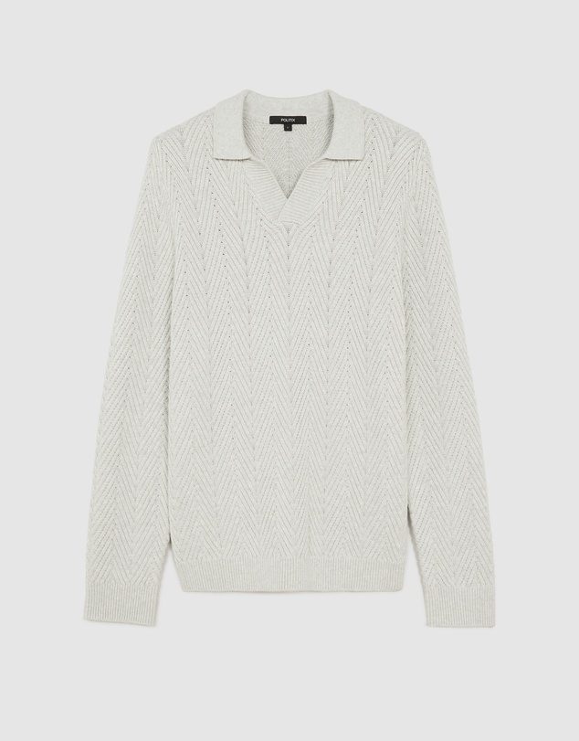 Politix - Herringbone Long Sleeve Trophy Neck Knit