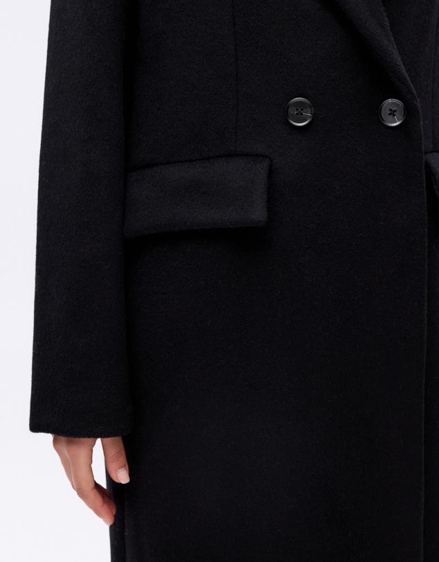 Revibe - Repaired Minima Esenciales Maren Brushed Wool Long Coat - AU 12