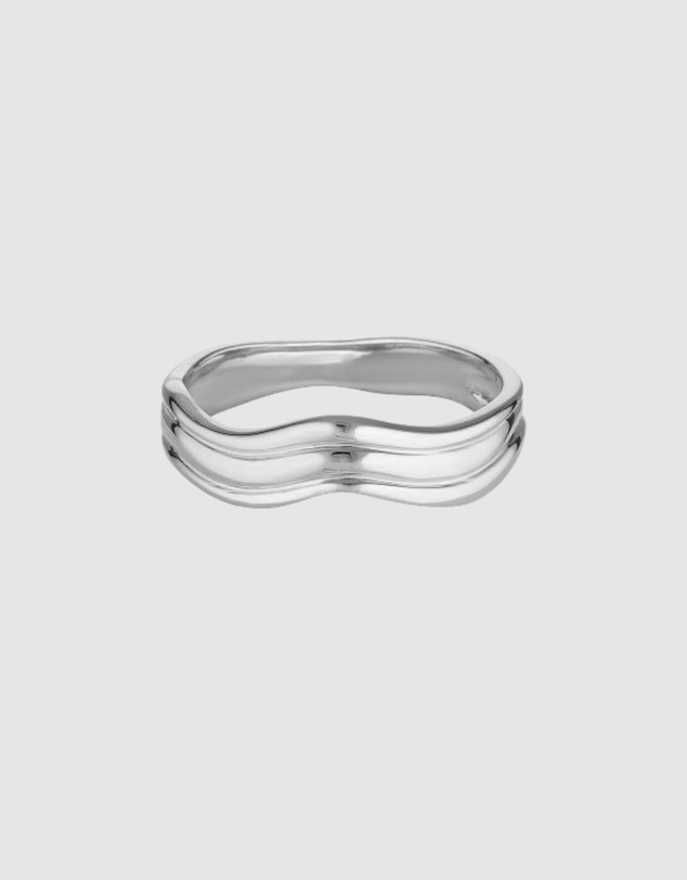 HOUSE OF SLANI - Silver Adeline Wave Gold Ring
