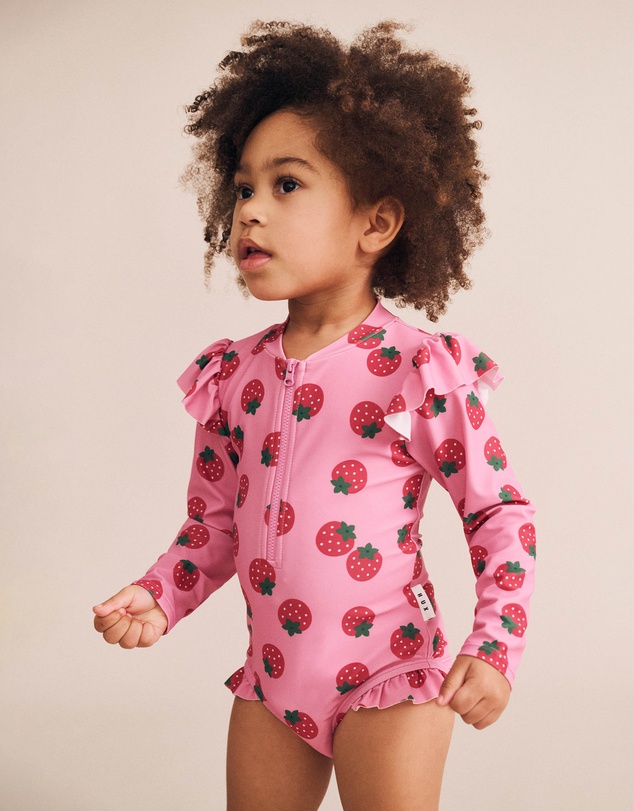 Huxbaby - Strawberry Fields Forever Frill Swimsuit - Babies-Kids