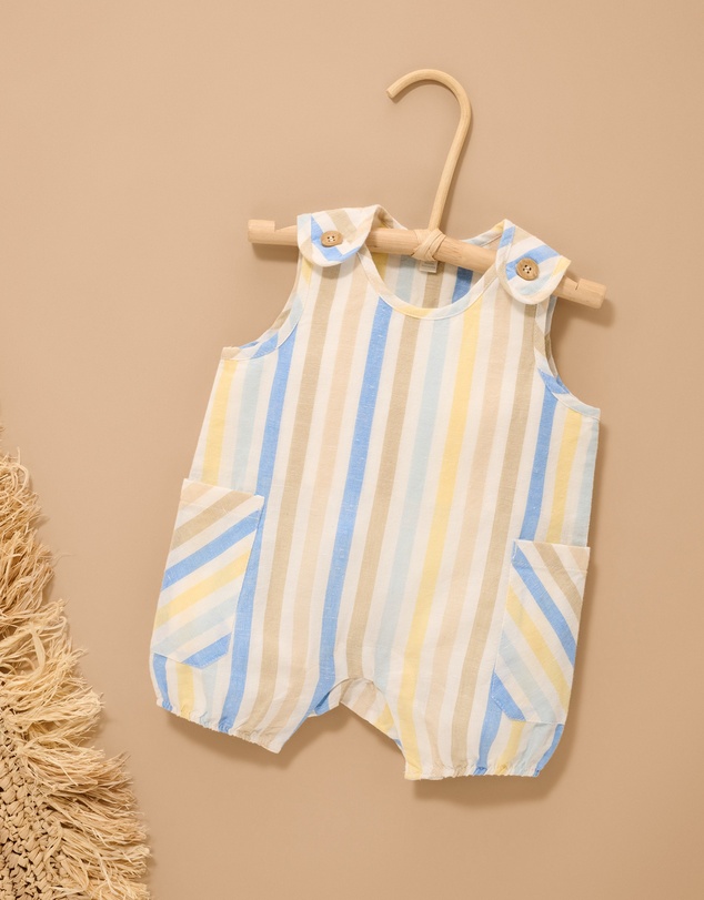 Purebaby - Linen Blend Romper- Kids-Babies