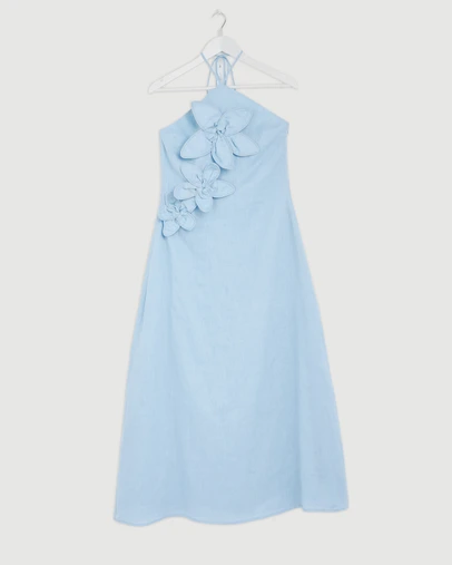 Revibe - Repaired AERE Tiera Halter Maxi Dress - AU 10