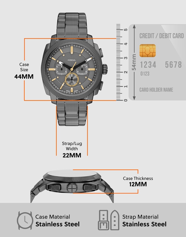 Fossil - Machine Gun-Metal Chronograph Watch