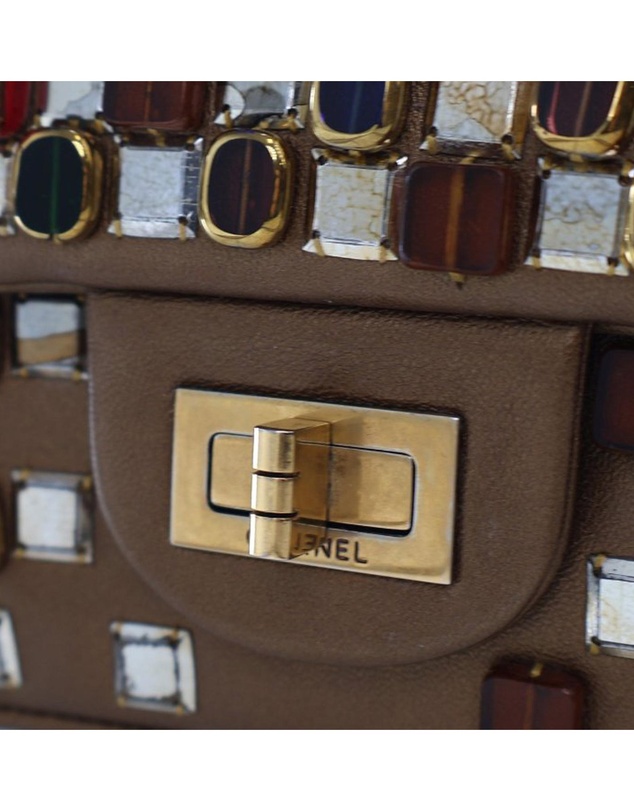 Pre-Loved by Azura Reborn - Pre-Loved Paris Byzance Gripoix Bijoux Reissue 2.55 Calfskin Single Flap 225