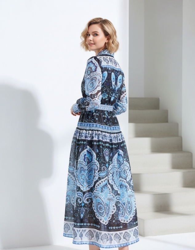Mossée - Liora Printed Sheer Dress