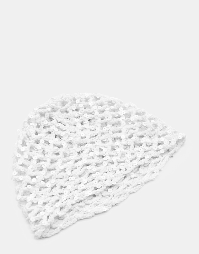 Morgan & Taylor - Sophie Crochet Mesh Hat in White
