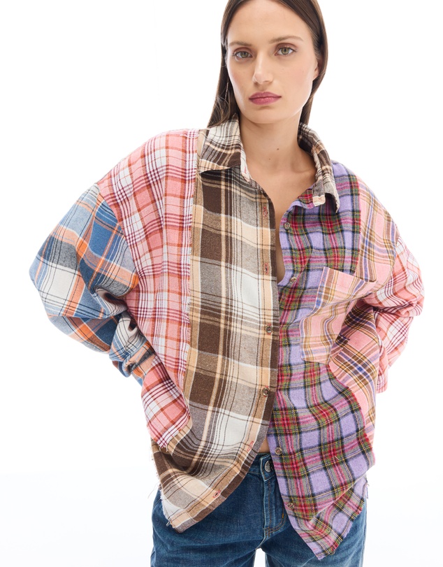 THE TALES - Patchwork Check Flannel Shirt