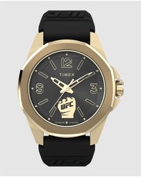 UFC - UFC Prospect 46mm Black Dial with Gold Tone Case & Black Silicone Strap