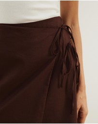 Atmos&Here - Jemima Linen Blend Mini Wrap Skirt