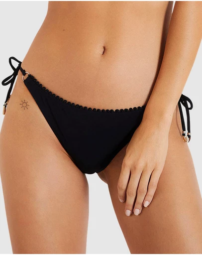 Banana Moon - Black Drea Cheeky Ruched Back Tie Side Bikini Bottom
