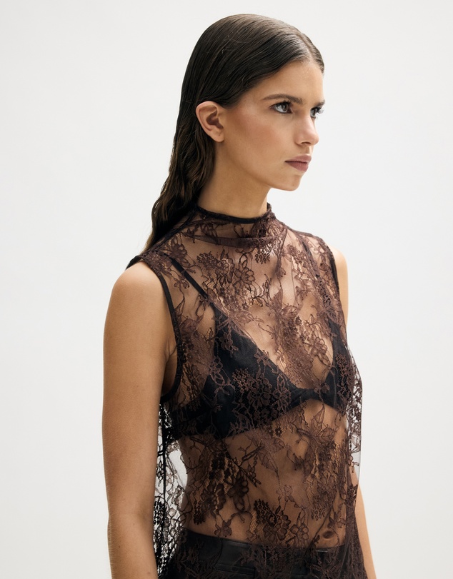 Minima Esenciales - Fenn Lace High Neck Top