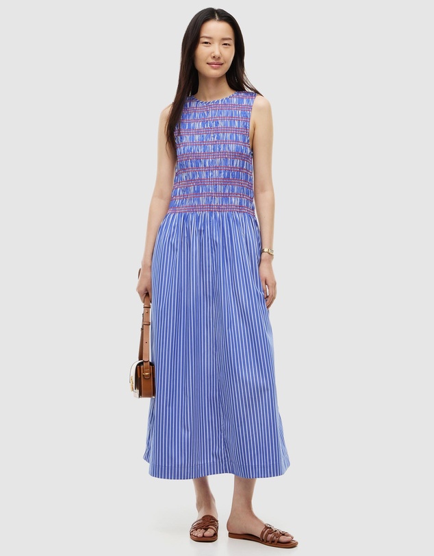 Tommy Hilfiger - Stripe Smock Sleeveless Fit And Flare Maxi Dress