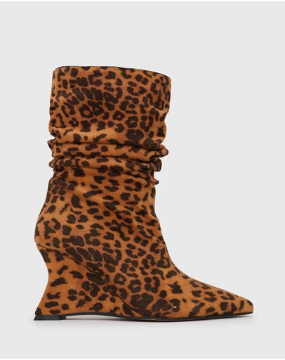 Betts - Strike Ruched Wedge Calf Boots