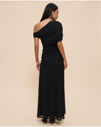 Revibe - Repaired CHANCERY Margot One Shoulder Drape Maxi Dress - AU 18