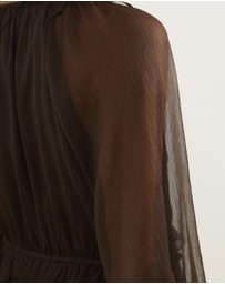 Atmos&Here - Tyla V-Neck Boho Midi Dress with Ruffle Detail