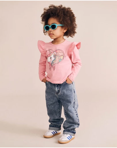 Huxbaby - Whimsical Unicorn Frill Top - Babies-Kids
