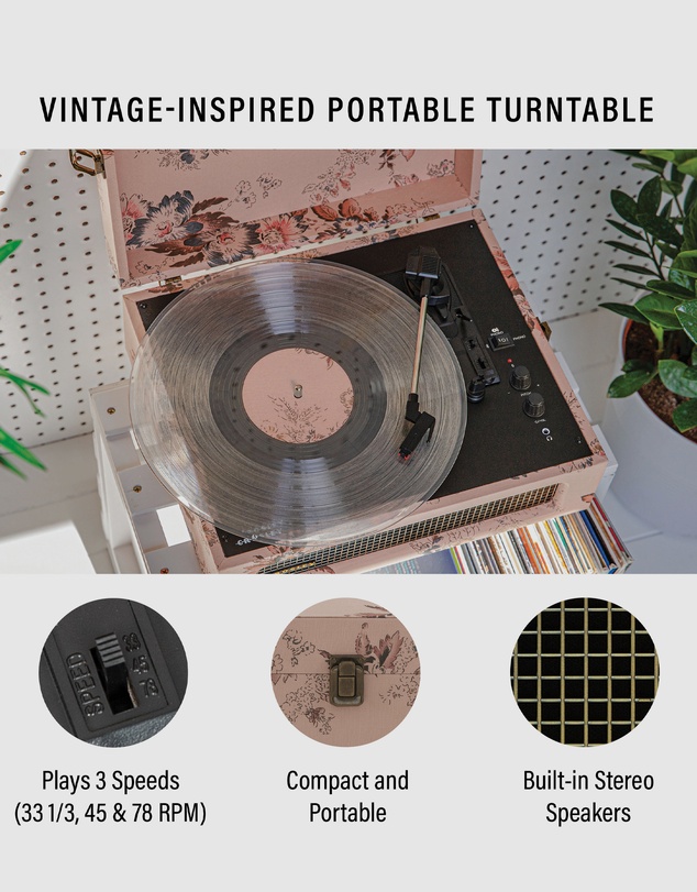 Crosley - Crosley Voyager Bluetooth Portable Turntable - Floral