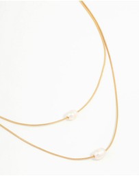 Lovisa - Waterproof Gold Plated Stainless Steel Layered Pearl Pendant Necklace
