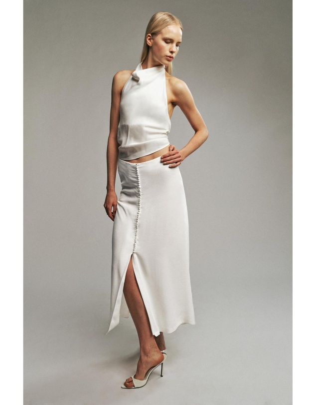 Bardot - Riella Button Front Midi Skirt