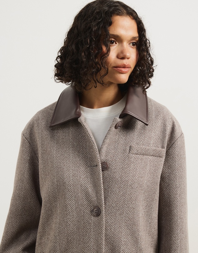 Atmos&Here - Sofia Herringbone Boxy Jacket