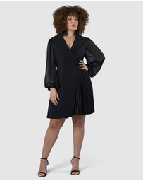 Pink Dusk by Curve Project - Feverish Nights Tuxedo Mini Dress